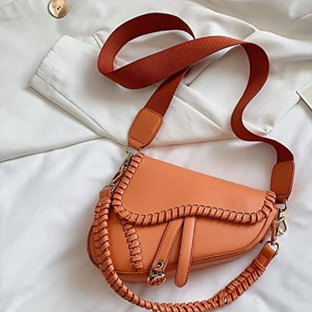 Neiman Marcus Modern Orange Luxury Satchel Bag - Picture 3 of 3